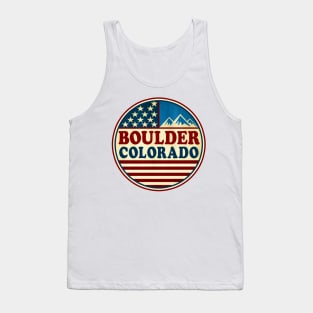 Boulder Colorado Mountains Red White And Blue Tank Top